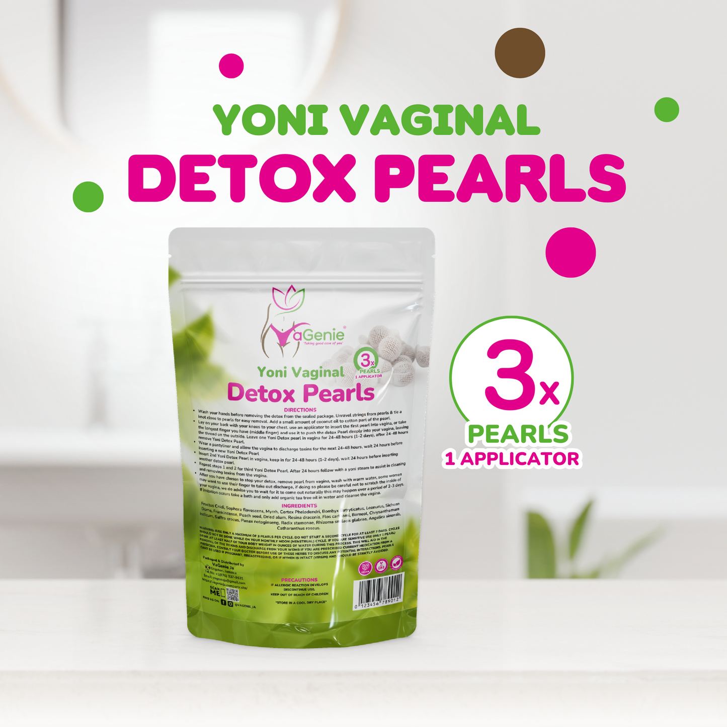 Vaginal Detox Pearls (3 Pearls + 1 Applicator)